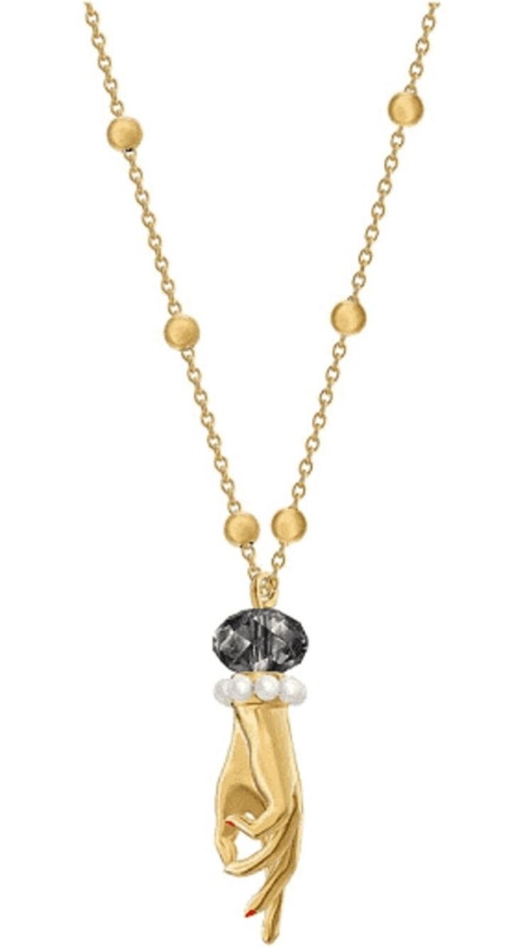 SWAROVSKI TAROT MAGIC HAND PENDANT MULTI-COLORED GOLD TONE NECKLACE